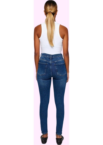 Kadın Care Koleksiyonu Denim Skinny Jean Yüksek Bel Fermuarlı Günlük Yaz Aylarının Vazgeçilmezi modelleri