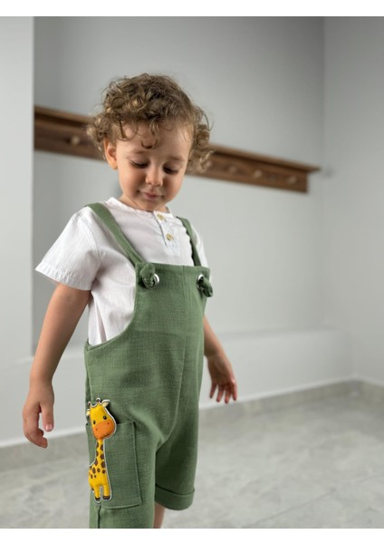 Askı Boyu Ayarlanabilen Aksesuarlı Salopet Erkek Bebek/çocuk Tulum (Tek Tulum)