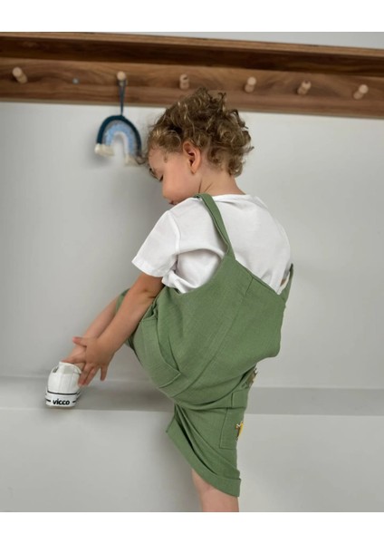 Askı Boyu Ayarlanabilen Aksesuarlı Salopet Erkek Bebek/çocuk Tulum (Tek Tulum) fırsatları