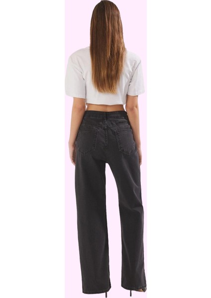 Kadın Pamuk Denim Yüksek Bel Wide Leg Pantolon Casual Stil Günlük Kullanım Kaliteli Malzeme modelleri