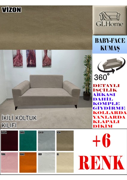 Baby Face Kumaş Çift Kişilik Komple Giydirme 2'li Kanepe, Bohem,porto, Vb Model Koltuk Kılıfı