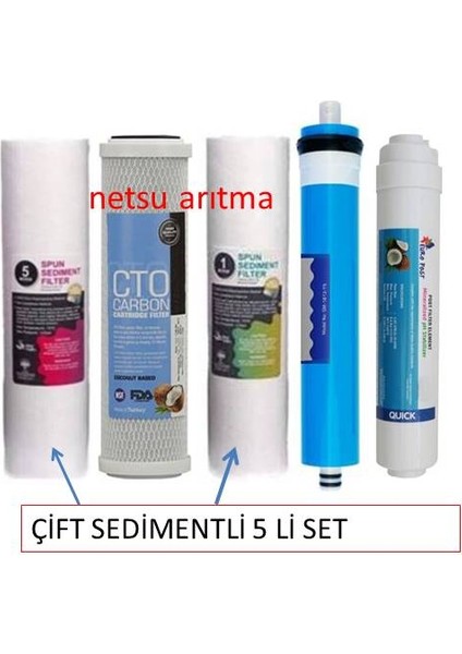 Açık kasa Su arıtma cihazı Filtresi,5 Li Filtre Set