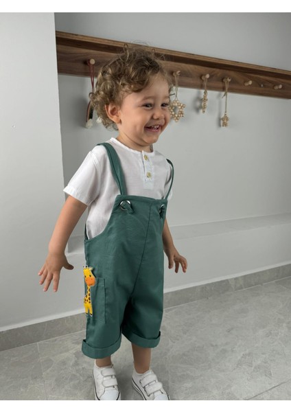 Askı Boyu Ayarlanabilen Aksesuarlı Salopet Erkek Bebek/çocuk Tulum (Tek Tulum)