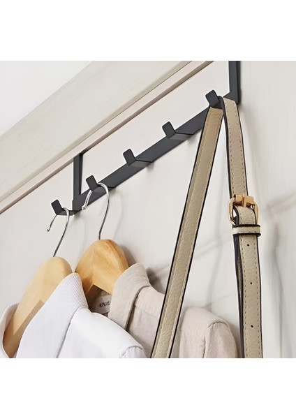 Metal Siyah Amerikan Kapı Arkası Askılık Organizer Askılık ve Mutfak Banyo Kapı Arkası Askılık