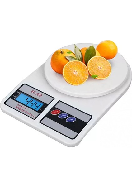 Dijital 10 kg Hassas Mutfak Tartısı, Pilli ve Beyaz Renkli