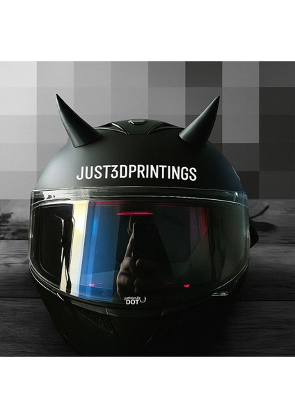 Siyah Kask Üstü Boynuz Aksesuarı – 2’li Set