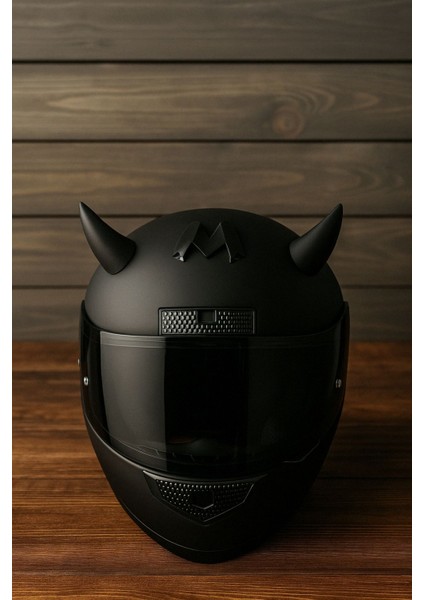 Siyah Kask Üstü Boynuz Aksesuarı – 2’li Set modelleri