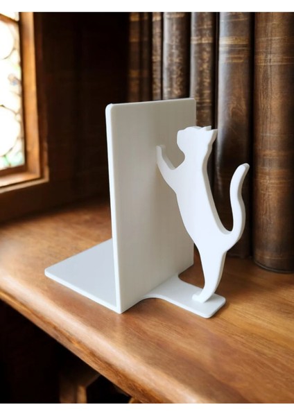 Kedi Figürlü Kitap Tutucu