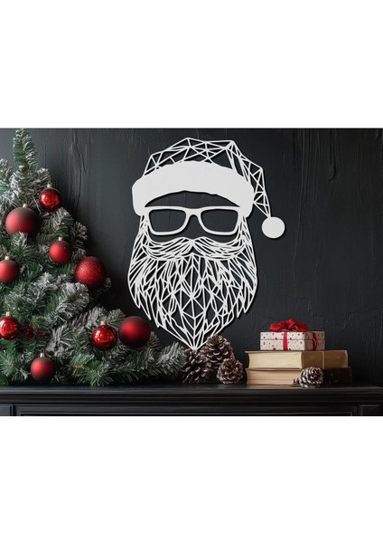 Geometrik Noel Baba Duvar Dekoru – Modern ve Yılbaşı Temalı