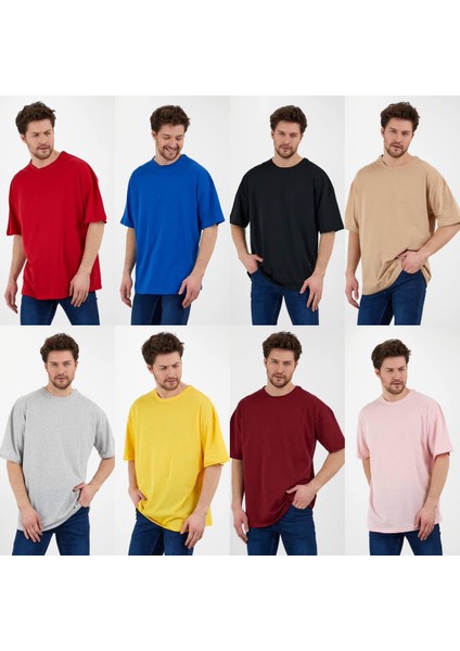 Atk Giyim Erkek Mavi Basic Tişört | Pamuklu Bisiklet Yaka T-Shirt | Günlük Rahat