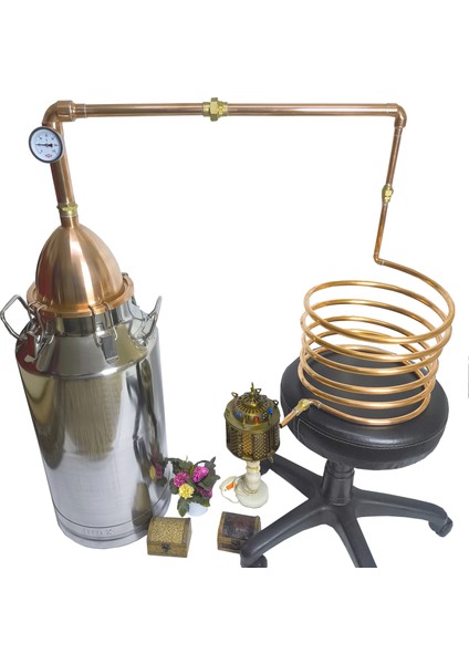 50 Litre Kubbe Kapaklı Klasik Bakır Imbik Damıtma Sistemi