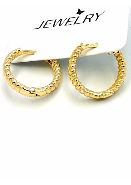 Altın Sarısı Halka Kararmaz Lüks Küpe