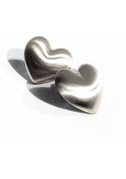 Mat Silver Kalp Küpe