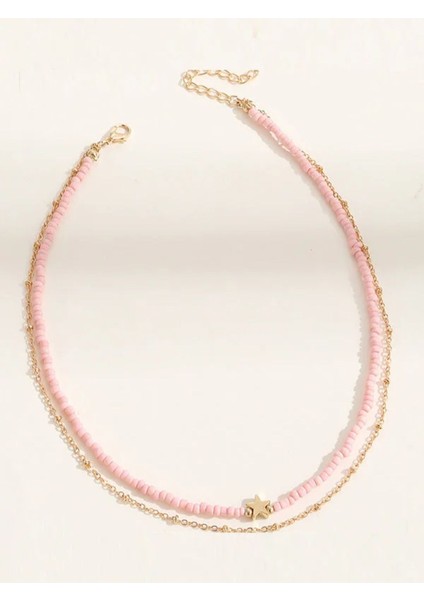 Yıldızlı Kum Boncuk Ikili Kolye fiyatları