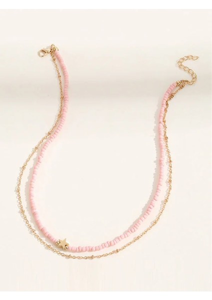 Yıldızlı Kum Boncuk Ikili Kolye modelleri