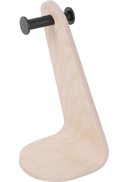 Lånespelare Kulaklık Standı Dişbudak Kaplama Siyah Alüminyum Askı