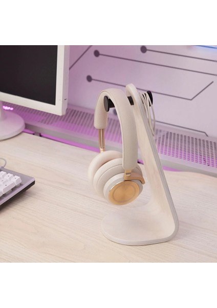 Lånespelare Kulaklık Standı Dişbudak Kaplama Siyah Alüminyum Askı indirimleri