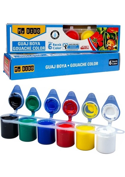 6 Renk Guaj Boya Mydido 25X35 cm Telli Spralli Resim Defteri Palet Resim Fırçası 15 Yaprak Guajboya Resim Defteri fiyatları