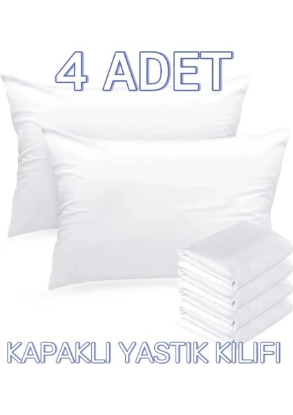(4 Adet ) 50X70CM Otel Yastık Kılıfı, Ekonomik Kapaklı , Kapaklı Yastık Kılıfı