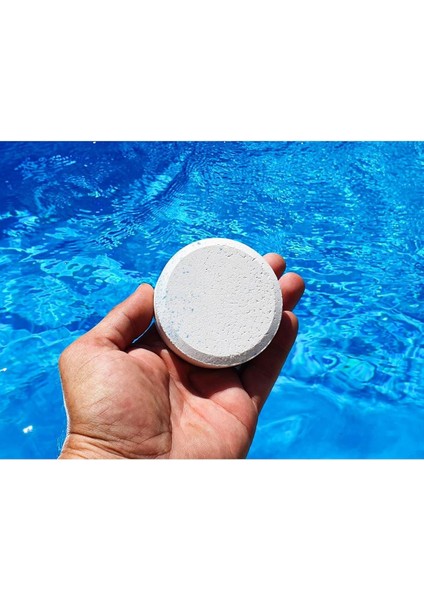 Tablet Klor 1 kg (5 Adet 200 Gr) Yosun Önleyici Havuz Temizleyici Havuz Tablet Kloru