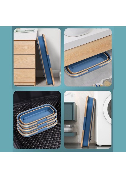 Lacivert Katlanabilir Temizlik Kovası, Kendinden Sıkmalı ve Mandallı Mop Uyumlu fiyatları