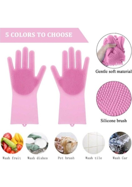 Çift Silikon Bulaşık ve Temizlik Eldiveni Assorti modelleri