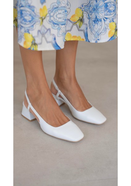 Vardy Beyaz Hakiki Deri Topuklu Ayakkabı fiyatları