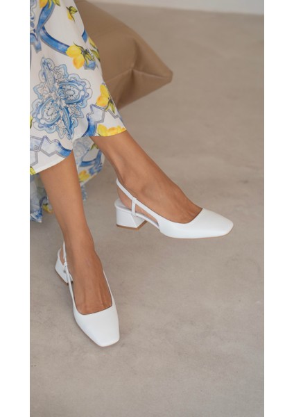 Vardy Beyaz Hakiki Deri Topuklu Ayakkabı modelleri