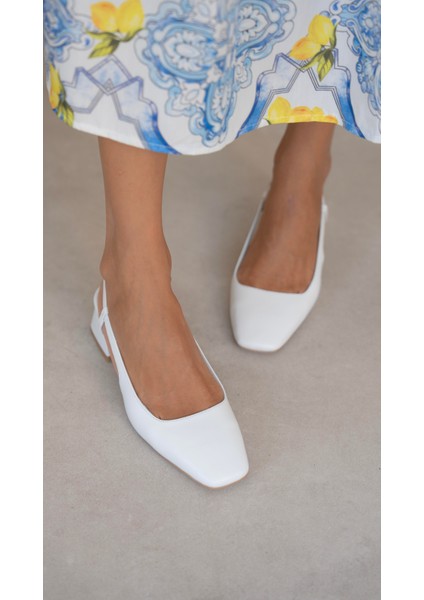 Vardy Beyaz Hakiki Deri Topuklu Ayakkabı fırsatları