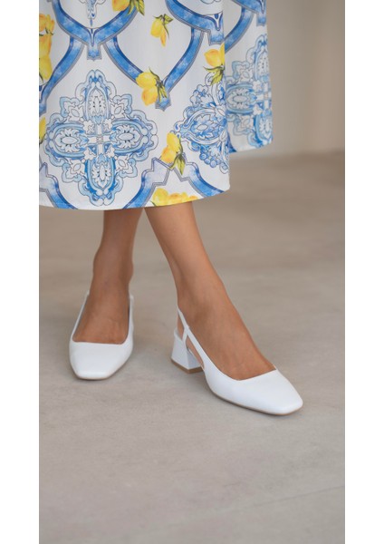 Vardy Beyaz Hakiki Deri Topuklu Ayakkabı indirimleri