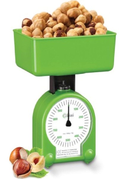 Yeşil Mini Mekanik Mutfak Tartısı, Pratik ve Şık Terazi