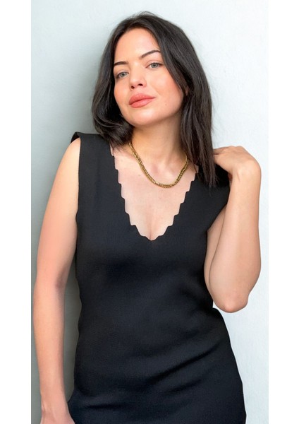 Kadın Kolsuz Bluz Salaş Günlük V Yaka Rahat Bluz fırsatları