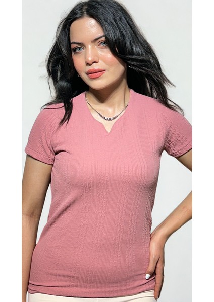 Kadın Kısa Kol Bluz Fitted Kalıp Yakalı Günlük Bluz modelleri