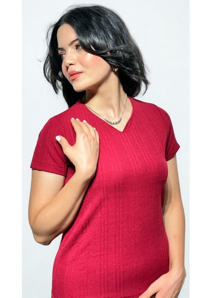 Kadın Kısa Kol Bluz Fitted Kalıp Yakalı Günlük Bluz fırsatları