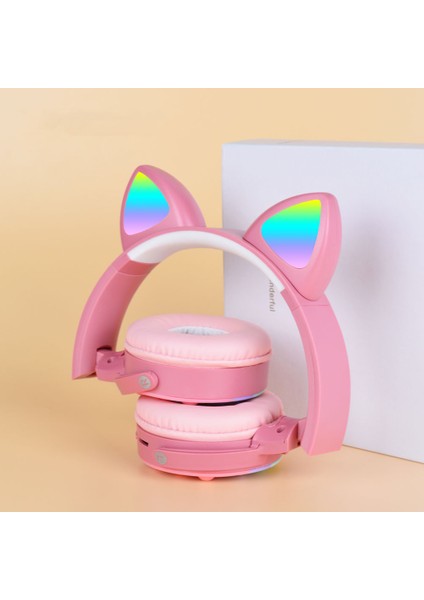 Effx CXT-950 Rgb LED Işıklı Kedi Kulağı Band Tasarımı Ayarlanabilir Katlanabilir Kulak Üstü Bluetoot fırsatları