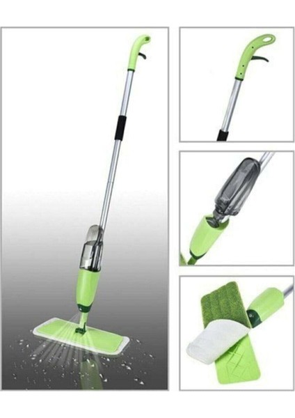 360 Derece Dönen Su Püskürtmeli Spreyli Paspas Mop, Temizlikte Kolaylık Sağlar