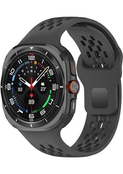 Galaxy Watch Ultra 47MM Effx KRD-119 Delikli Tasarım Silikon Kordon-Siyah