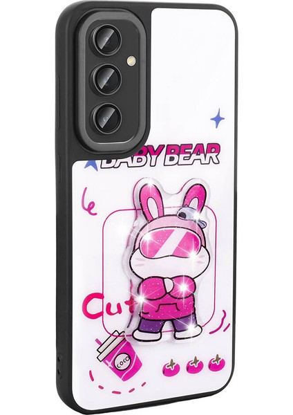 Galaxy A54 Kılıf Parlayan Kabartmalı Ikonik Figürlü Effx Amas Silikon Kapak-Siyah modelleri