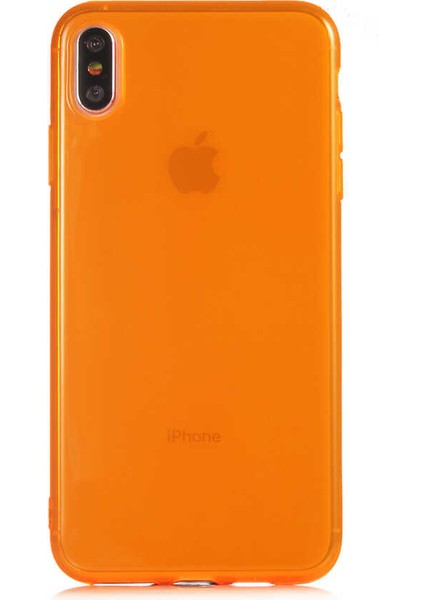 iPhone Xs Max 6.5 Uyumlu Effx Mun Silikon-Turuncu