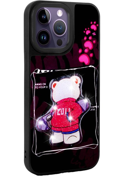 Apple iPhone 14 Pro Kılıf Parlayan Kabartmalı Ikonik Figürlü Effx Amas Silikon Kapak-Beyaz indirimleri