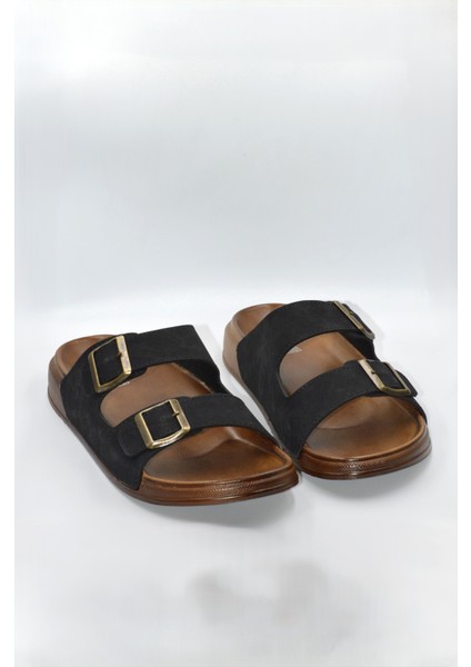 Erkek Siyah Çift Bantlı Anatomik Günlük Terlik fırsatları