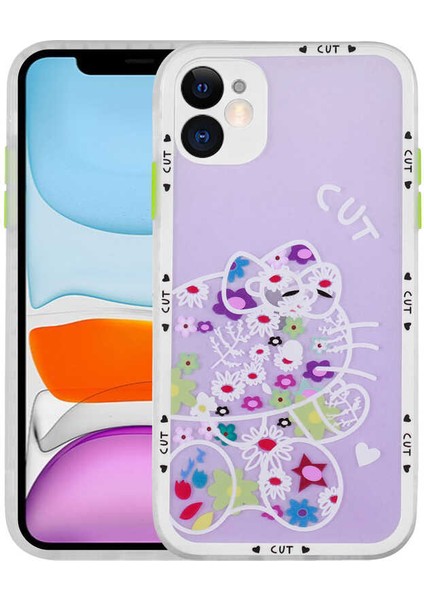 iPhone 11 Uyumlu Kamera Korumalı Desenli Sert Effx Hess Kapak-No8