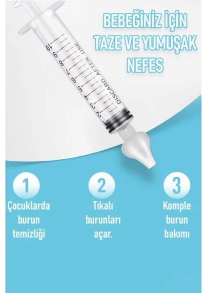 2'li Şırıngalı Bebek Burun Yıkama Kiti Enjektör ve Silikon Uç Nazal Temizleme Burun Aspiratörü modelleri