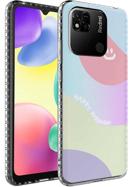 Xiaomi Redmi 10C Kılıf Airbag Kenarlı Renkli Desenli Silikon Effx Elegans Kapak-No7