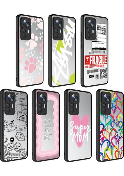 Xiaomi Mi 12T Kılıf Aynalı Desenli Kamera Korumalı Parlak Effx Mirror Kapak-Yazı fiyatları