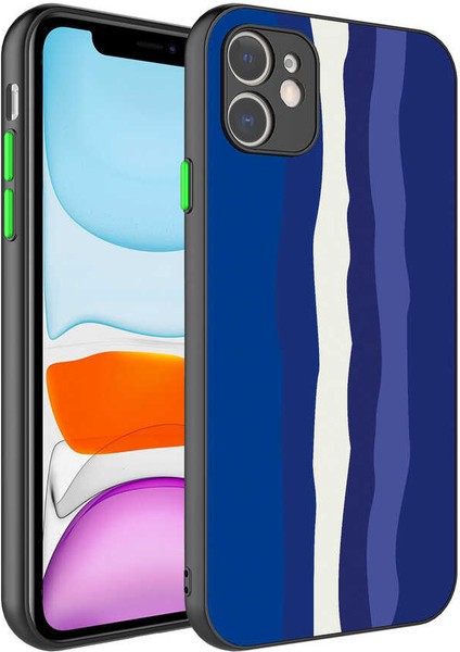 iPhone 11 Uyumlu Kamera Korumalı Renkli Temperli Effx X-Cam Kapak-No6