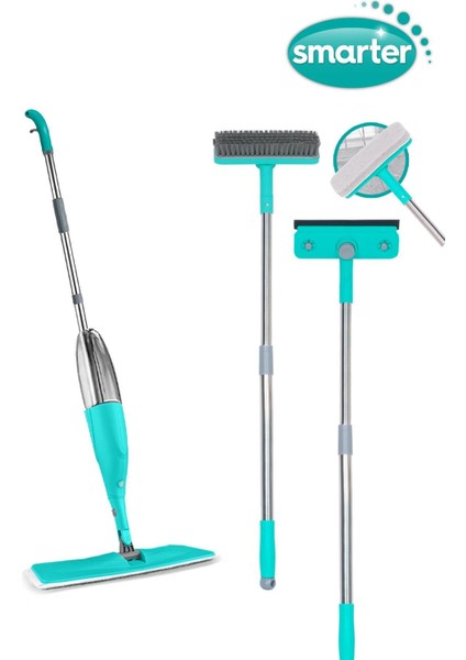 Parlak Temizlik Sprey Mop, Fırça ve Sünger Seti, Temizlik Kolaylığı