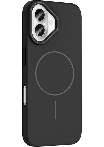 iPhone 16 Plus Kılıf Magsafe Şarj Özellikli Effx Ruby Silikon Kapak - Siyah indirimleri