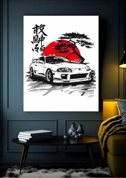 Toyota Supra Kanvas Tablo Ev Duvar Salon Ofis Hediyelik Dekarasyon Ölçü Belirtiniz