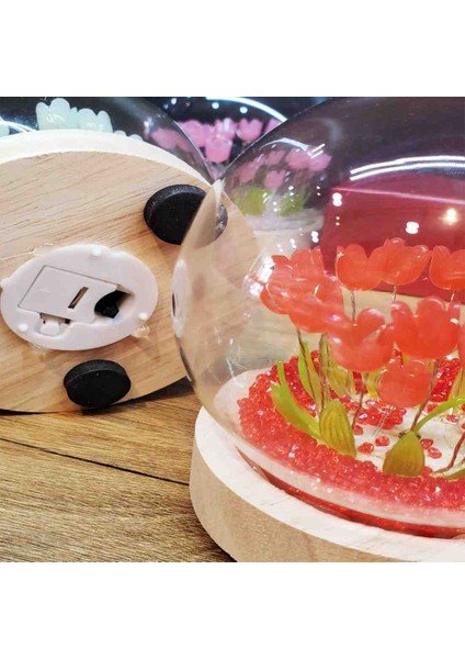 LED Işıklı Cam Fanusta Dekoratif Lale – Gece Lambası ve Hediye Seçeneği modelleri